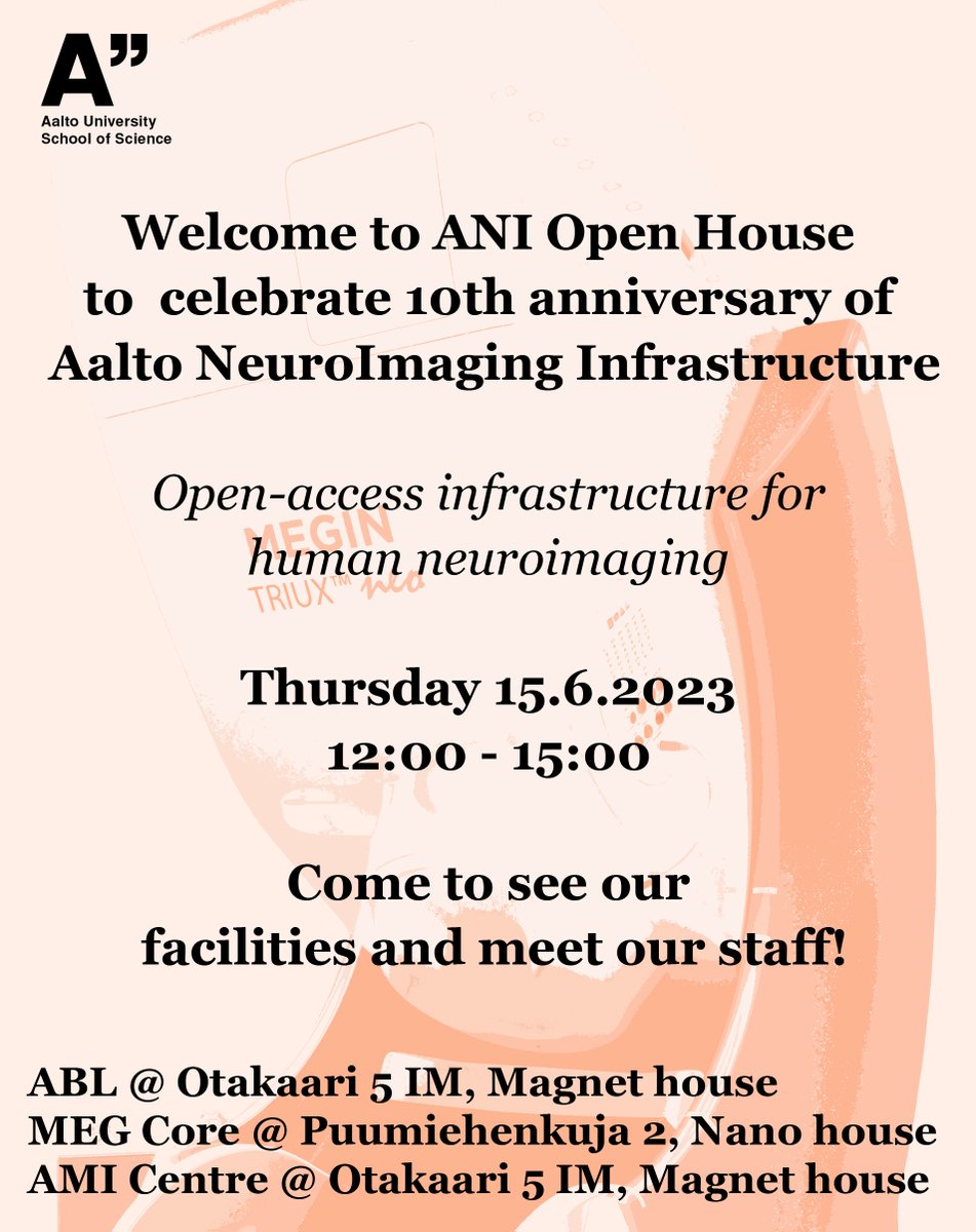 We are celebrating the 10th anniversary of ANI by organizing three simultaneous open house events in our facilities on Thursday, June 15, 2023 at 12:00-15:00.  The event is open for anyone interested, welcome!