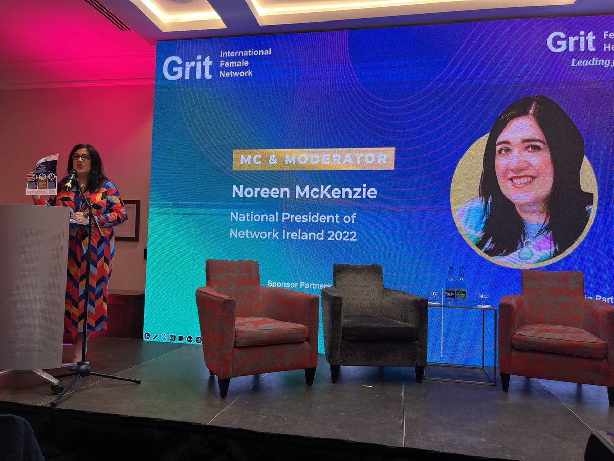 Our MC <a href="/NoreenMcKenzi20/">Noreen McKenzie</a> National President of Network Ireland 2022. #GRITsummit