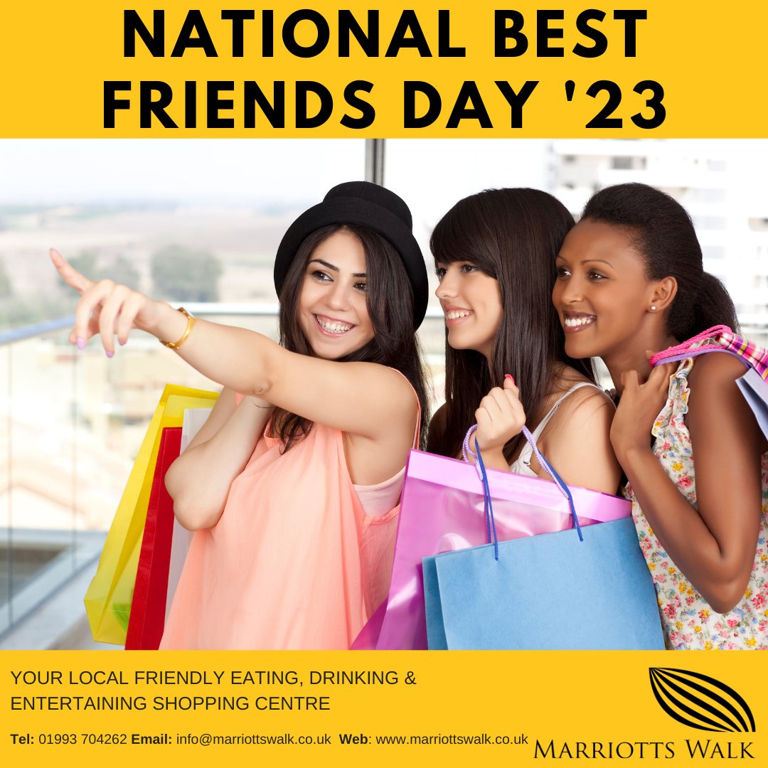 Today is National Best Freinds Day and what better way to celebrate friendship than with some retail therapy and lunch? Head to Marriotts Walk today!
#MarriottsWalk #friendship #fashion #NationalDays