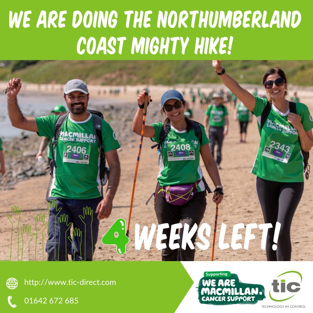 TeessideIn69641's tweet photo. We just have over 4 weeks left until Team TIC hike for Macmillan Cancer Support.

We are hiking a full marathon along the beautiful beaches and villages of the Northumberland coast to raise funds for Macmillan Cancer Support.

 https://t.co/5pRJ8GT5hI https://t.co/LMp1334XBL