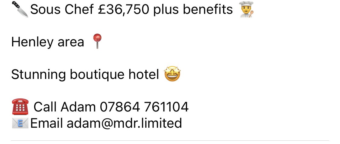 ChefsAround's tweet image. ‼️New job alert ✅

#hotnewjob #hospitalityrecruitment #henleyonthames