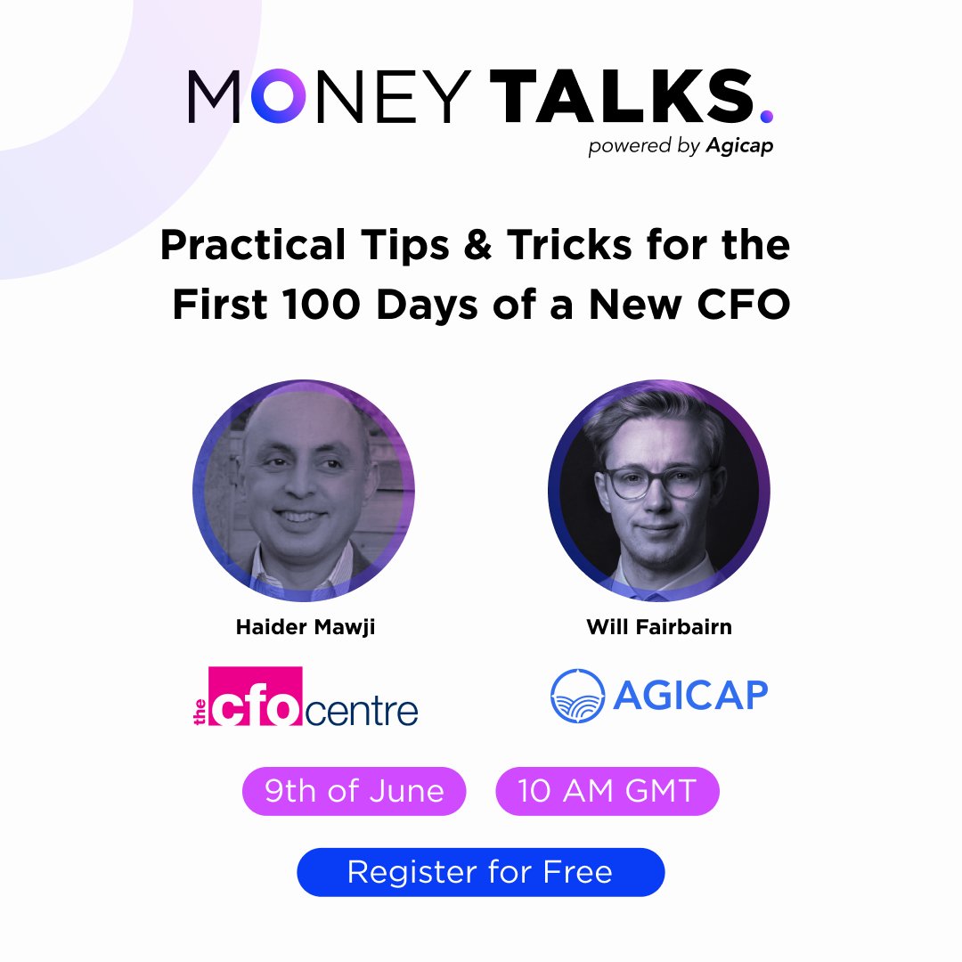 Building success in the first 100 days

Reminder to sign up for Agicap's next webinar: Practical tips & tricks for the first 100 days of a new CFO on 9th June at 10am

Register for the webinar here: bit.ly/423Lvy5  

#TheCFOCentreUK #Agicap #managestakeholders #quickwins