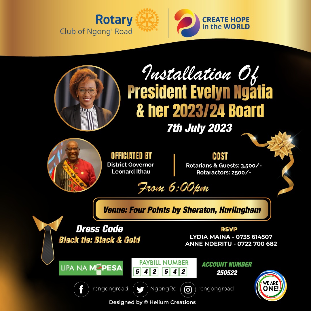 📣 SAVE THE DATE ✨ 7th JULY 2023! Join us for a night of GLITZ & GLAM  as we celebrate the installation of President @EvelynNgatia & her Board Members. ✨

Click link to RSVP now! 🎉💃🕺
#EndlessPossibilities forms.gle/Zdo4mobbdzwu2E…
