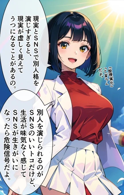 SNSのやりすぎで現実が虚しく感じられる人にアドバイスする女医。
