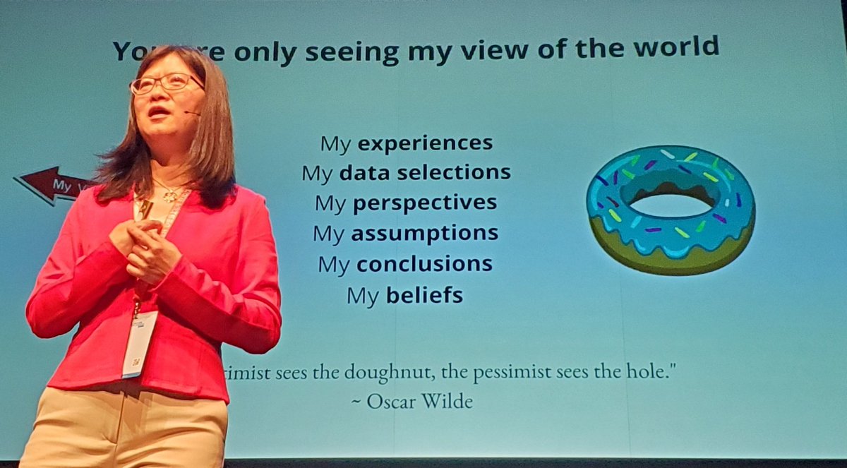In a doughnut "The optimist sees the doughnut, the pessimist sees the whole"
Xin Yao on differences in perception
#DDDEU