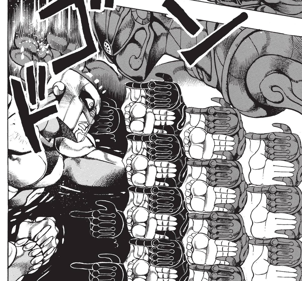 “The effects that appear when things turn flat is based off of M. C. Escher's art. Drawing his attacks was tough... I had to make sure the drawings joined up with each other just right.”

- Araki's commentary on Enigma, JOJOVELLER.