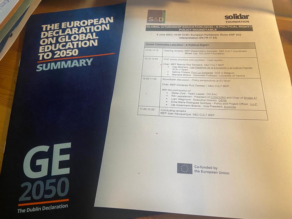 GENE Director @LiamWegimont is speaking today at the @SOLIDAR_eu Policy Roundtable in @Europarl_EN. He'll speak about the Dublin Declaration & the tangible signs of hope, in practice, policy & funding, as we work for the right of all people in Europe to access quality #GlobalEd.