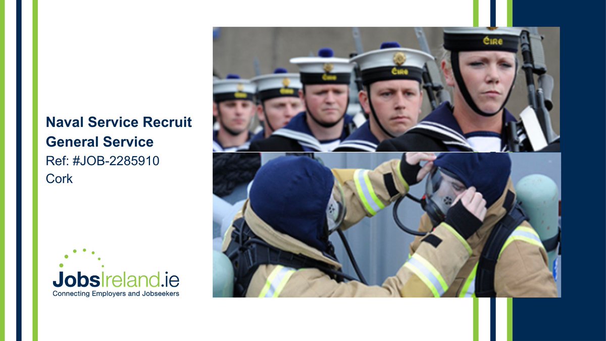 Naval Service Recruit - General Service 
Ref: #JOB-2286210 #HaulbowlineIsland #Cork 
Please find all details at: jobsireland.ie/en-US/job-Deta… #NavalServiceRecruit #IrishNavy #Jobseekers #Recruitment #Career #WorkWithIntreo @defenceforces