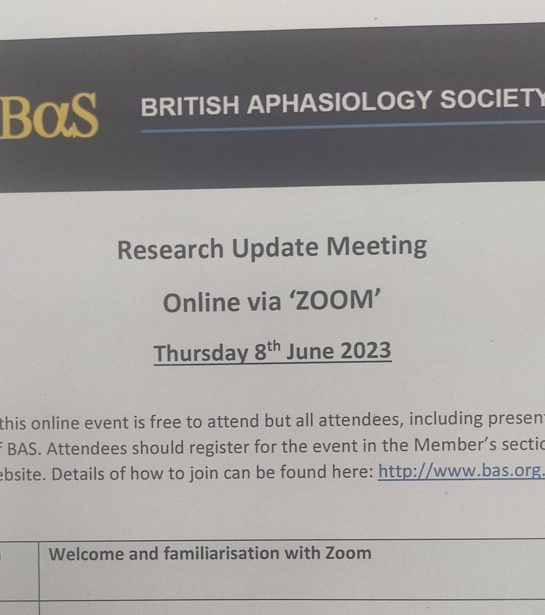 SheetalBasi's tweet image. Welcome to everyone joining us for this years #BASRUM23 - here&apos;s to a great morning of learning! 💚
#aphasiaresearch
@CapriottiGill @CaitLongman @SophieMacK11 @BasAphasia