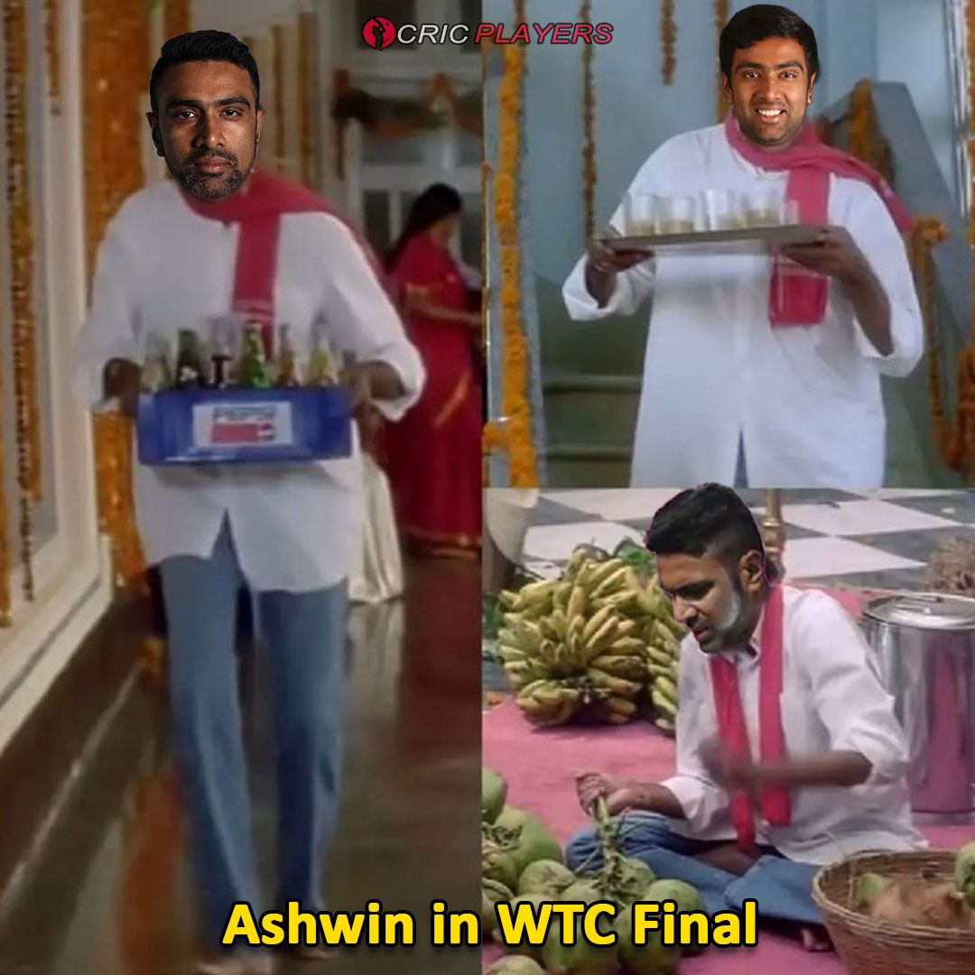 Ashwin in the WTC final 😂
.
.
.
.
⚠️: These memes are purely made for entertainment purposes only. Kindly, don't take it seriously.
.
.
.
#RavichandranAshwin  #Ashwin #WTCFinal #ViratKohli𓃵 #RohitSharma #cricplayers