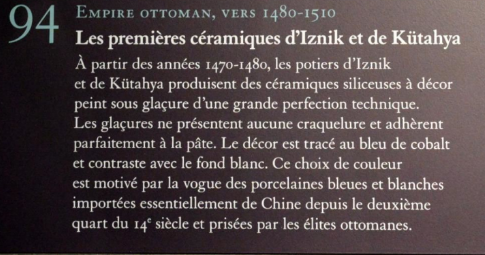 le soit disant 'bleu' de fes une marque déposée mais copié sur le céramique d'iznik