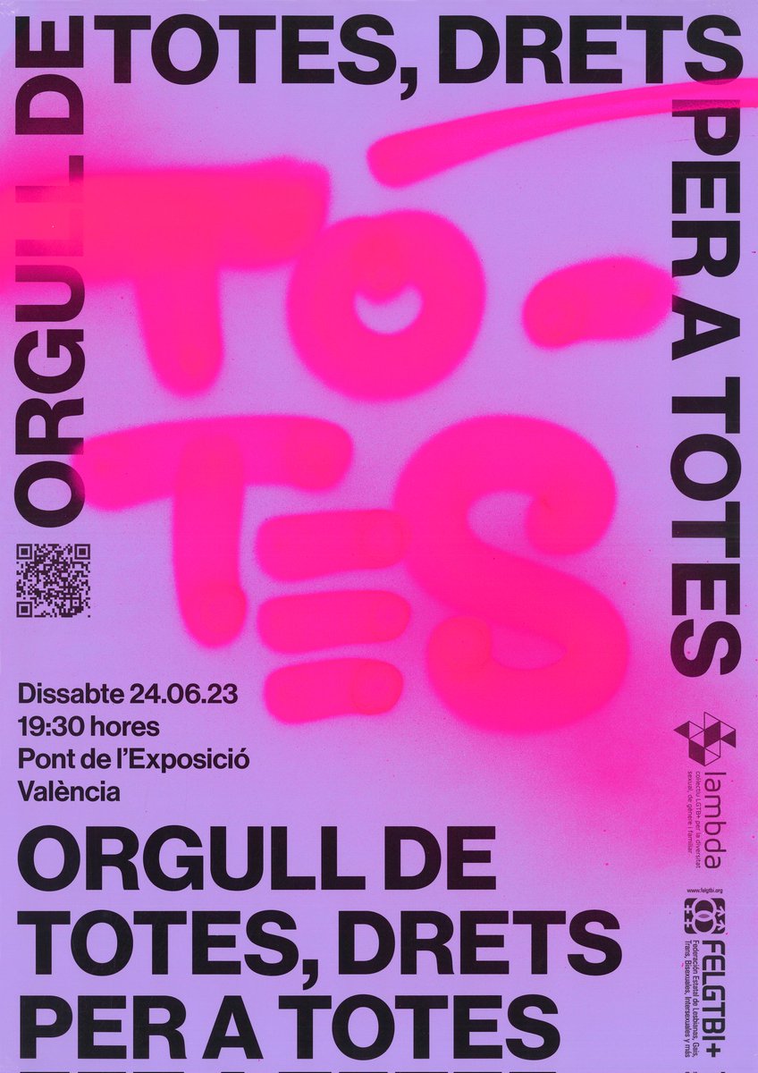 🌈Doble orgull en conèixer que la nova cartelleria per a la mani de l'Orgull a València del proper 24 de juny és cosa de la cooperativa Estudi de Disseny <a href="/Granissat/">Granissat Estudi Creatiu</a> 

Les cooperatives també celebrem el nostre orgull en dates paregudes, així que Orgullx2 💪

#Orgull2023
#Orgullvlc