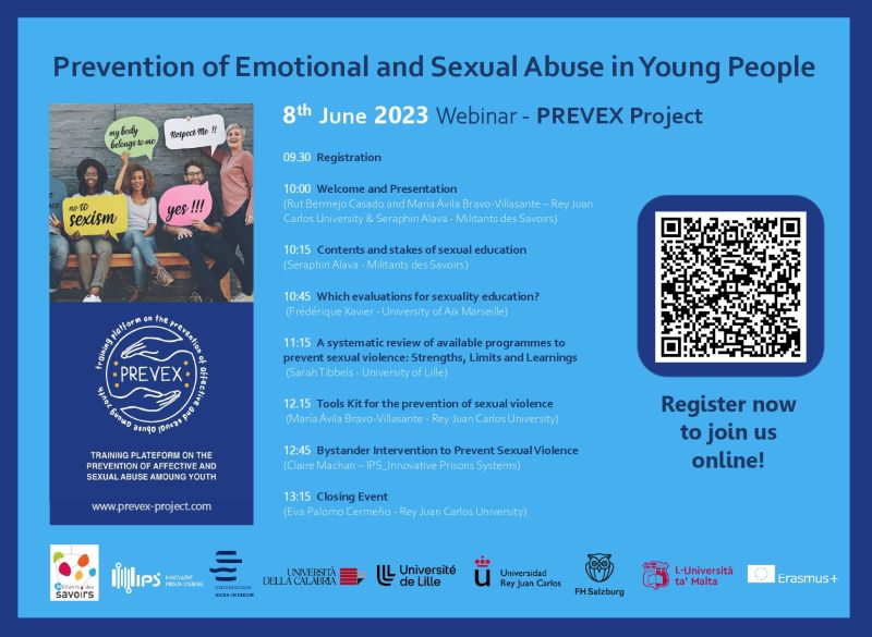 🚨 ✈ 🗣 Thrilled to be in Madrid today to deliver a session on 'Bystander Interventions to Prevent Sexual Violence'

We're streaming live NOW 💻 scan the QR code to join. 

To learn more about the PREVEX please visit: lnkd.in/eXF7nrnG

#PREVEX #SexualViolenceEducation