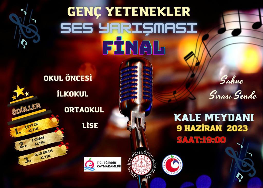 Eğirdir İlçe Milli Eğitim Müdürlüğü (@egirdirmem) on Twitter photo “Genç Yetenekler Ses Yarışması” finaline tüm halkımız davetlidir.
<a href="/tcmeb/">Millî Eğitim Bakanlığı</a> <a href="/ispartamem/">Isparta İl Millî Eğitim Müdürlüğü</a> <a href="/ErhanBaydur1/">Erhan Baydur</a> <a href="/egirdirkymkmlik/">Eğirdir Kaymakamlığı</a> <a href="/egirdirbelediye/">Eğirdir Belediyesi</a> <a href="/AhmetArmutoglu_/">Ahmet Armutoğlu</a> “Genç Yetenekler Ses Yarışması” finaline tüm halkımız davetlidir.
<a href="/tcmeb/">Millî Eğitim Bakanlığı</a> <a href="/ispartamem/">Isparta İl Millî Eğitim Müdürlüğü</a> <a href="/ErhanBaydur1/">Erhan Baydur</a> <a href="/egirdirkymkmlik/">Eğirdir Kaymakamlığı</a> <a href="/egirdirbelediye/">Eğirdir Belediyesi</a> <a href="/AhmetArmutoglu_/">Ahmet Armutoğlu</a>