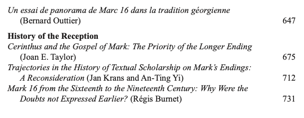 Smashing collection of 19 contributions on the endings of the gospel of Mark – including 8 on the issue in Coptic, Syriac, Arabic, Ethiopic, Persian, Armenian and Georgian! 

Nicely in Open Access.

Many thanks to all contributors and to my co-editors, @CClivaz and <a href="/MinasMonier/">Mina Monier</a>!