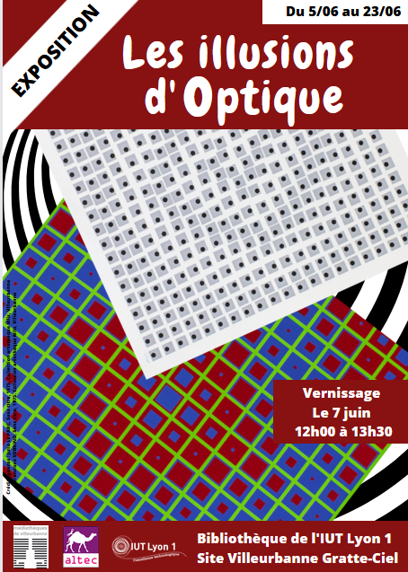 IUTLyon1's tweet photo. Expo à la #Bib du site de Vill. #GratteCiel sur les illusions d'optique jusqu'au 23/06

Des oeuvres de #JulioLEPARC, #YVARAL, #FranciscoSOBRINO et #FrançoisMORELLET prêtées par l'artothèque de la Maison du livre, de l'image et du son de @villeurbanne 
https://t.co/p2uJSQZ9rl https://t.co/IP4f1W2Tqs