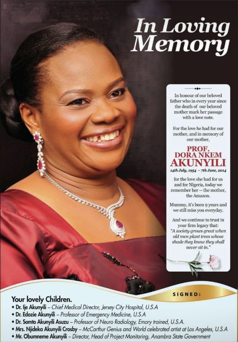 She may have departed but she did amazing work with her children.
Look at her squad!
May her soul rest in peace.