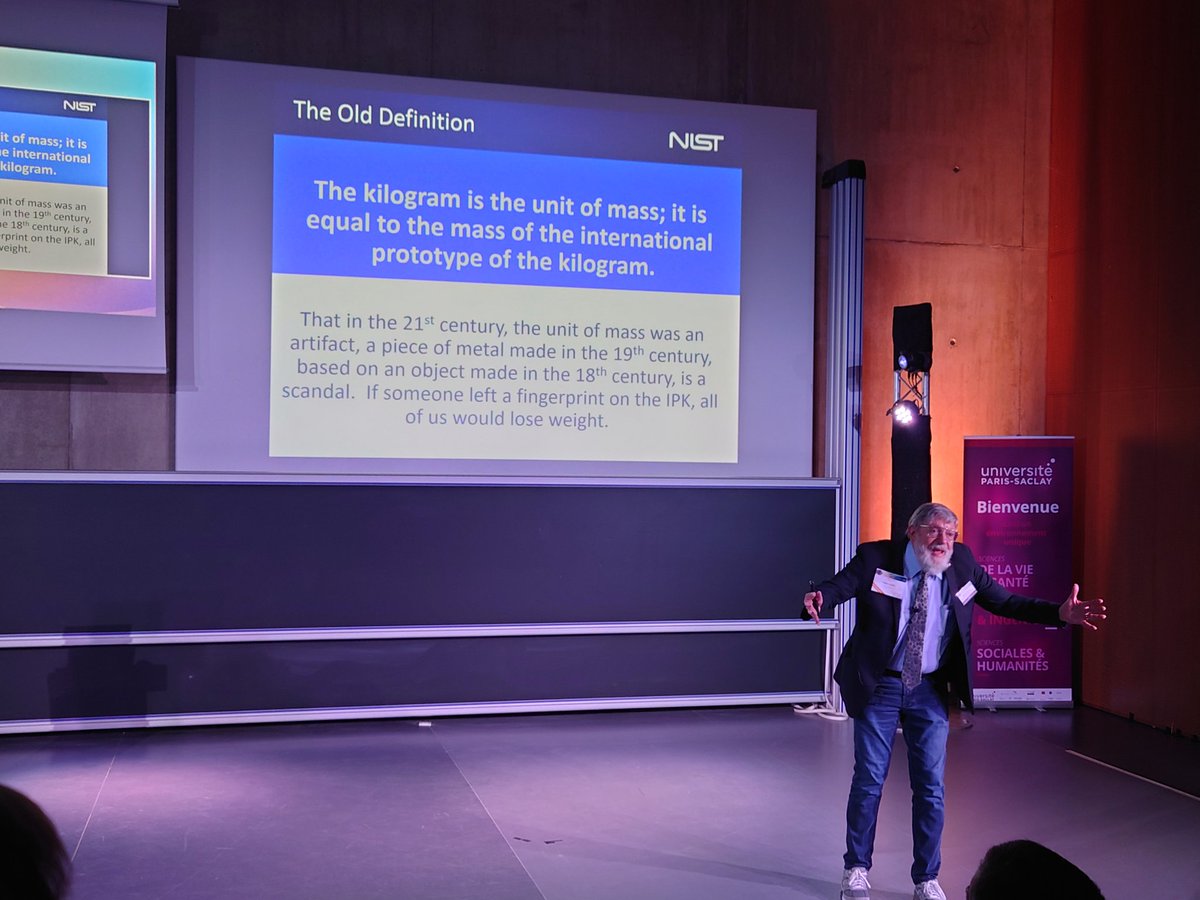 Enjoying a brilliant and fascinating history of the definition of the  international system of units by WD Phillips 97 physics <a href="/NobelPrize/">The Nobel Prize</a> laureate from <a href="/NIST/">National Institute of Standards and Technology</a> at <a href="/InstitutOptique/">Institut d'Optique</a> honouring  Alain Aspect 2022 Nobel prize!