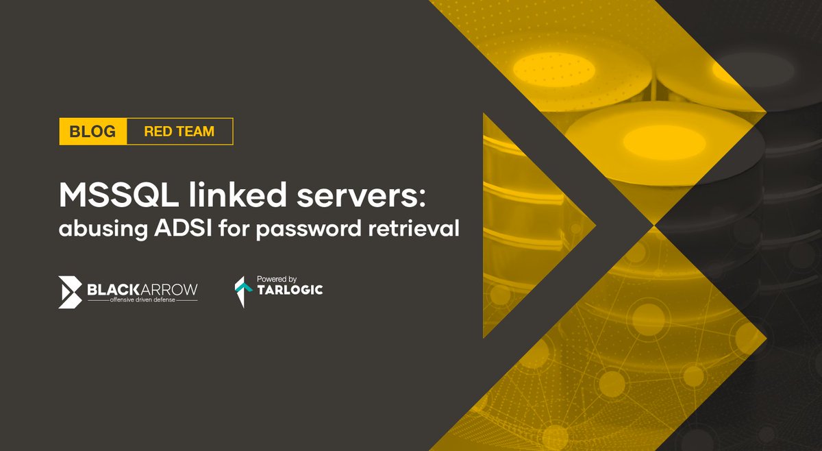 In our latest post, <a href="/xassiz/">☞ zǝuıʇɹɐɯ olqɐd ☜</a> introduces a new technique to obtain cleartext passwords from MSSQL by abusing linked servers through the ADSI provider.

➡️ Read more: tarlogic.com/blog/linked-se…