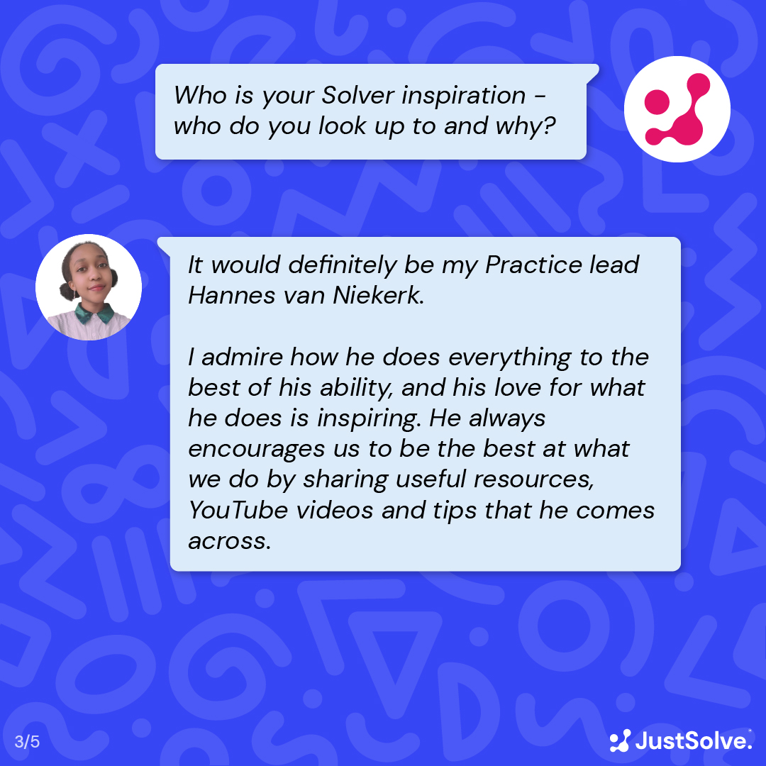 JustSolvers's tweet photo. Celebrating the future generation of Solvers.
Introducing Rose Iyera, one of our talented #SoftwareDevelopment Interns!
Stay tuned for more stories from our talented interns this month!
#YouthMonth #JustSolve https://t.co/c2rMVgKc4M