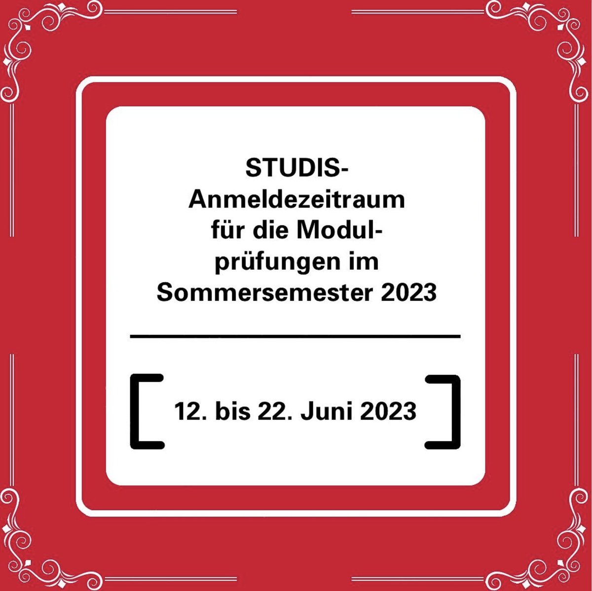 Jetzt ist erst mal die Semester-Halbzeit geschafft – doch bald wird es auch schon wieder Zeit, an die Anmeldung für die Modulprüfungen zu denken… 💭
#infopost #teambleuler #derabschlussnaht