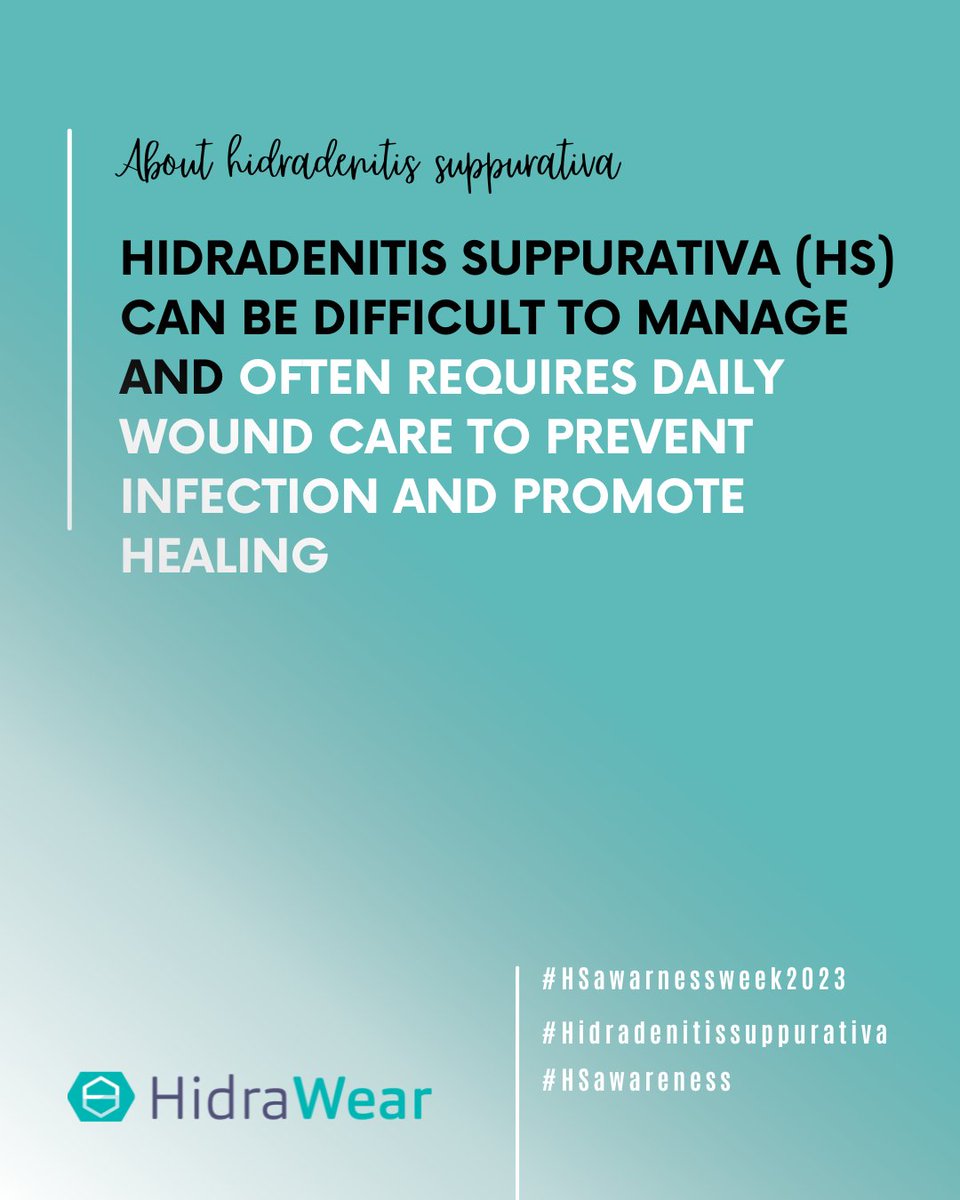 HS can be difficult to manage and often requires daily wound care to prevent infection and promote healing.

#hidradenitissuppurativa #HSWarrior #hidradenitissuppurativaawareness #HSawareness #BeAGP #MedTwitter #DermTwitter #HSawarnessweek2023