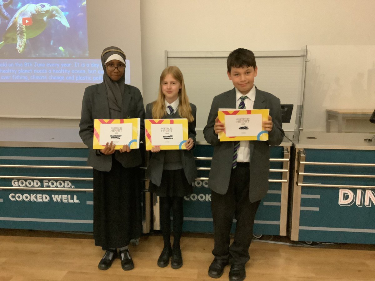 Congratulations to Jessica and Aston on their magnificent entry for the national Poetry By Heart competition and to Rayan for being highly commended!
@poetrybyheart 
#poems #poetry #commended #highlycommended #nationalcompetition #rhapsody #fairystory #december