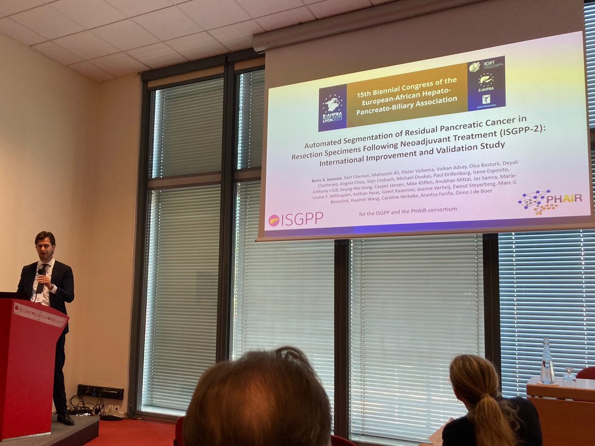 PHAIR Consortium (@phairconsortium) on Twitter photo #EAHPBA2023 <a href="/EAHPBA/">E-AHPBA</a>
Segmentation model for ๐ฌ residual pancreatic cancer following neoadjuvant therapy (ISGPP-2)!
Model based on 528 pt, 14 centers, 7 countries๐ณ๐ฑ๐บ๐ธ๐ฉ๐ช๐ณ๐ด๐น๐ท๐ฐ๐ท๐ฆ๐บ, 4 scanner types!
Validated with by-scanner internal-external cross-validation ๐! F1 score of 0.78! #EAHPBA2023 <a href="/EAHPBA/">E-AHPBA</a>
Segmentation model for ๐ฌ residual pancreatic cancer following neoadjuvant therapy (ISGPP-2)!
Model based on 528 pt, 14 centers, 7 countries๐ณ๐ฑ๐บ๐ธ๐ฉ๐ช๐ณ๐ด๐น๐ท๐ฐ๐ท๐ฆ๐บ, 4 scanner types!
Validated with by-scanner internal-external cross-validation ๐! F1 score of 0.78!