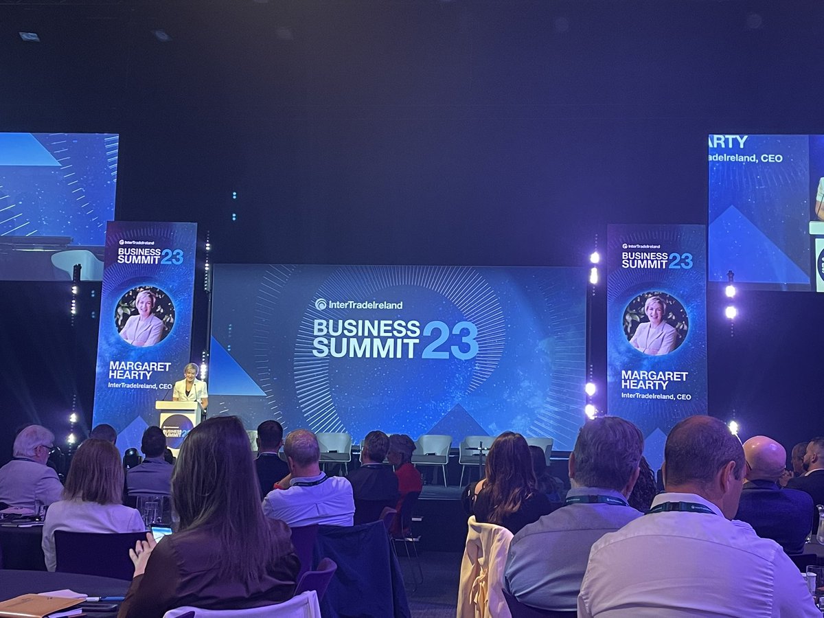 A very warm welcome by @MargaretHearty at the <a href="/Inter_Trade/">InterTradeIreland</a> Business Summit 23. Leading the way in innovation and embracing trade on an All Ireland basis. #BusinessSummit23