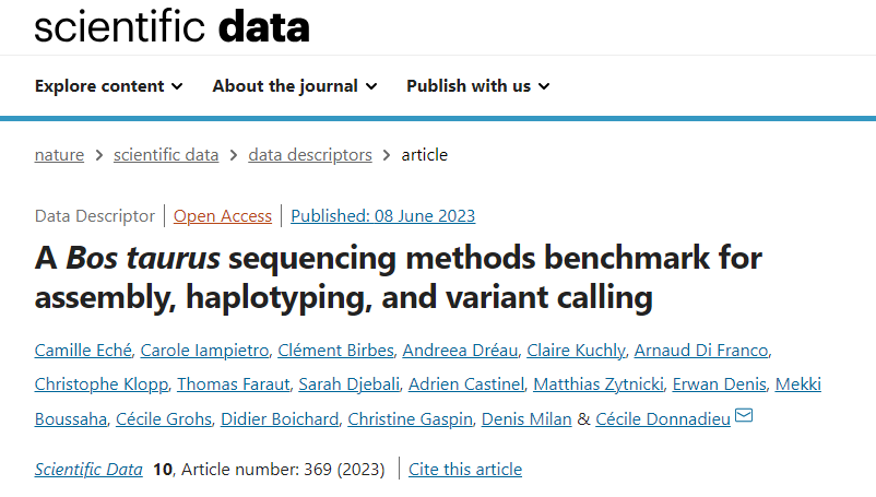 🎉We are delighted to announce the publication of our first #SeqOccIn data paper! 👏Congrats!
Our Charolais🐮 <a href="/PacBio/">PacBio</a> HiFi genome is 3.2Gb (> 2.7Gb ARS-UCD1.2), N50 of 70Mb &amp; phased assemblies with <a href="/illumina/">Illumina</a> parent data.
🫵 More will follow... stay tuned!
nature.com/articles/s4159…