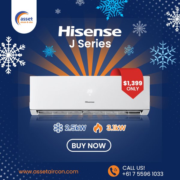AssetAirconElec's tweet photo. Don't be #caught #offguard by changing #seasons! Stay #warm and #cozy this #winter season with Hisense J Series #AirConditioning in #GoldCoast. The #Hisense 2.5kW #ReverseCycle #SplitSystem #AirConditioner absorbs #heat #energy from outside #air!

https://t.co/GxCso8qnj0 https://t.co/veObeFZhM0