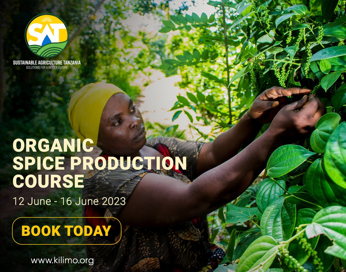 KilimoHai's tweet photo. Are you ready to take your spice production to the next level? Join us on the SAT Organic Spice Production Training Course and learn everything you need to know to successfully meet the demands of the organic market for spices. Call +255 688 148 574 to book your place today. https://t.co/ZlIWc7p05W