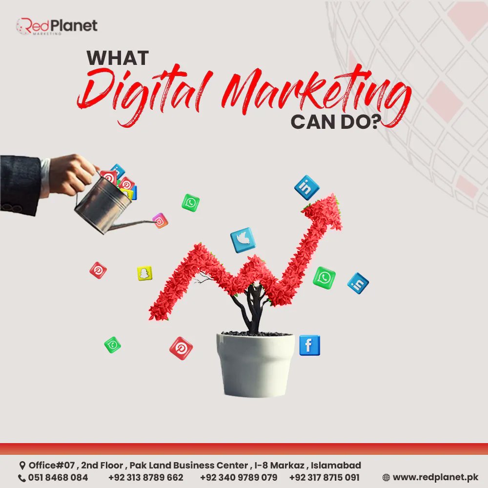 RedPlanetMkt's tweet photo. What digital marketing can do for your business! 
Explore the latest trend of digital marketing to improve your business audiences and reach!
Don’t waste your time contact us or message us at 0313-8789662 or visit our website at https://t.co/ikF73s67C7

#digitalmarketingagency https://t.co/aia88paSzc