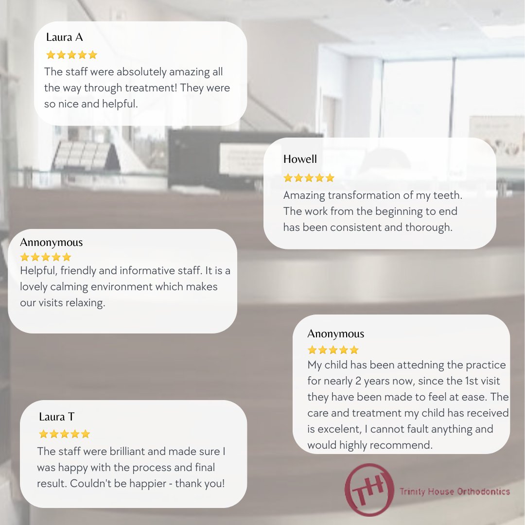 Thank you to our patients who leave us such kind reviews, it is greatly appreciated. We encourage and welcome all feedback at Trinity House Orthodontics✨ Want to leave us a review? Next time you are in practice ensure you scan the QR code🤍