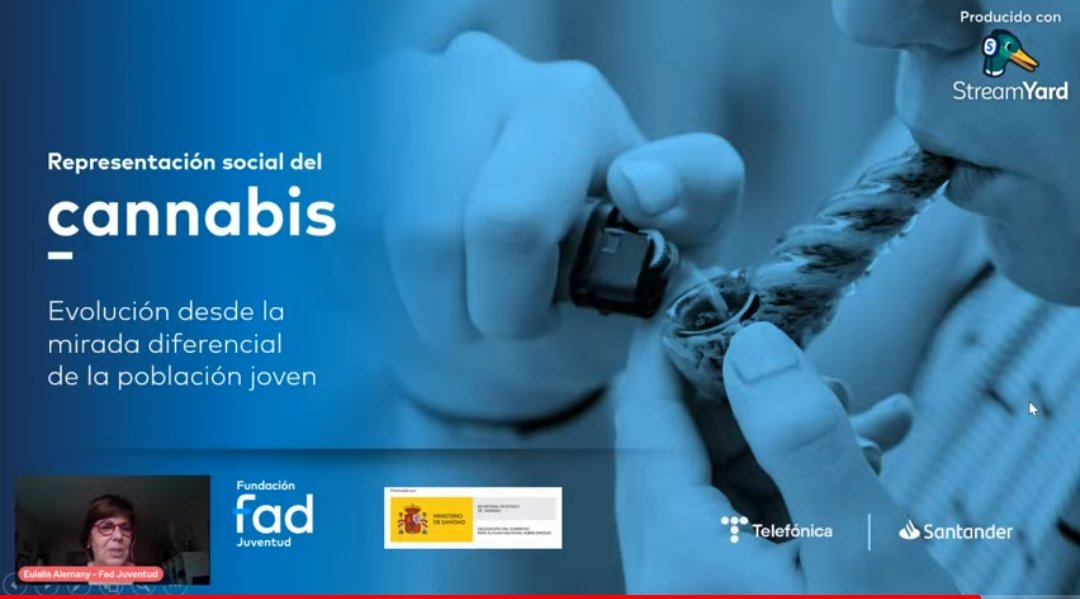 EPfacultades's tweet image. 🗣️ Por último, presenta Eulàlia Alemany. Directora Técnica de @FadJuventud, quien nos hablará sobre la &quot;Representación social del #cannabis: Evolución desde la mirada diferencial de la #PoblaciónJoven&quot;.