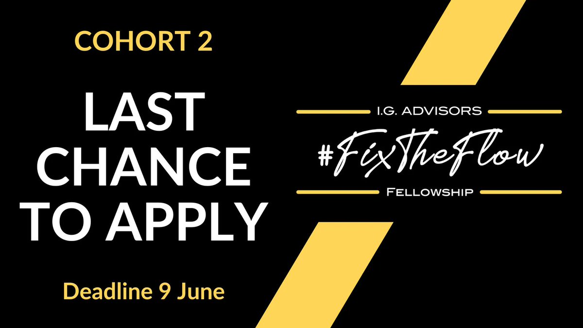 ⏰  It's the final countdown to apply to join Cohort 2 of the #FixTheFlow Fellowship! 

Do you want to join our movement of fundraisers who are learning how to change the funding system to be more equitable? 

Apply at buff.ly/3HVheKI by 9 June.