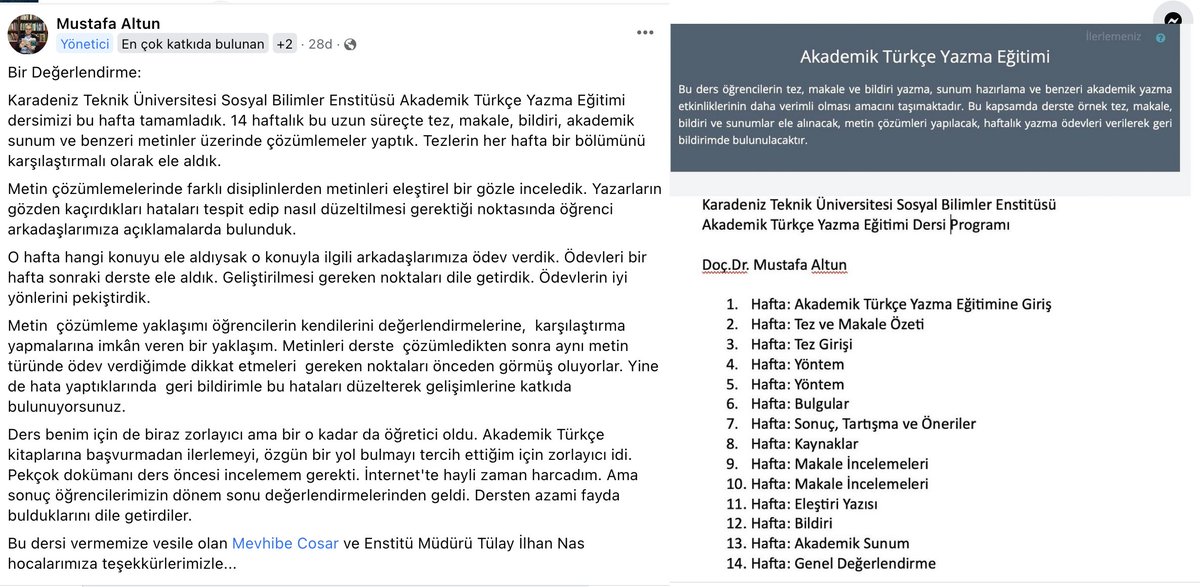 Uygulamalı dil bilimi örneği olarak Akademik Türkçe Yazma Eğitimi dersi...