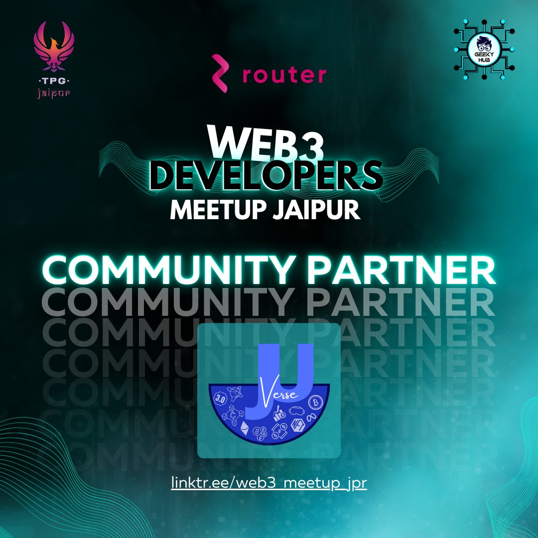 📣 Exciting News! 🌐✨

🚀 Introducing our community partner for the Web3 Developers Meetup Jaipur Edition: <a href="/Juverse0/">JU Verse</a> ! 🎉🙌

✨✨ Register Now - lu.ma/Web3_Dev_Meetup
Date - 11th June, 2023 
Time- 3pm 
Location - <a href="/poornimacollege/">Poornima College</a>

Read 📷to know more about <a href="/Juverse0/">JU Verse</a>