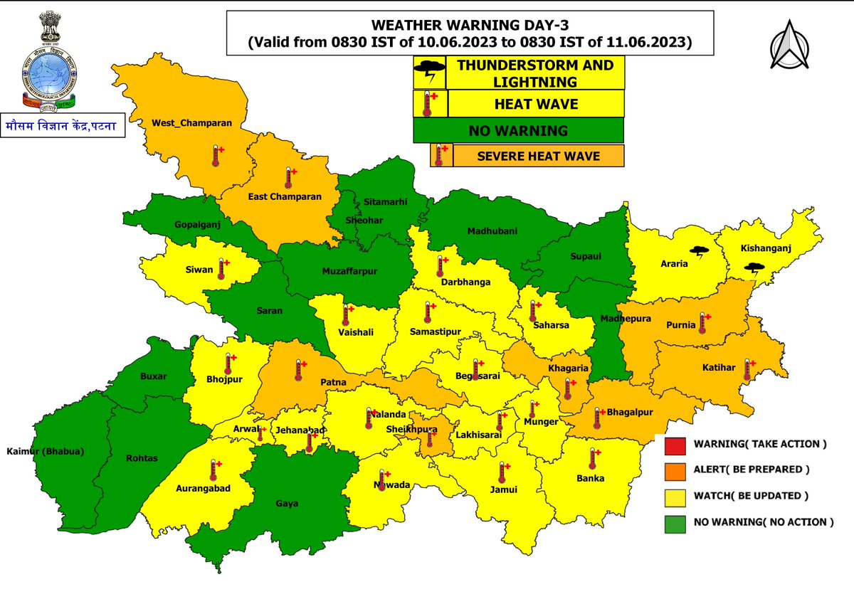 imd_patna's tweet photo. मौसम #चेतावनी #बिहार #दिन-1 से दिन-5 तक https://t.co/N9NRY7hAFv