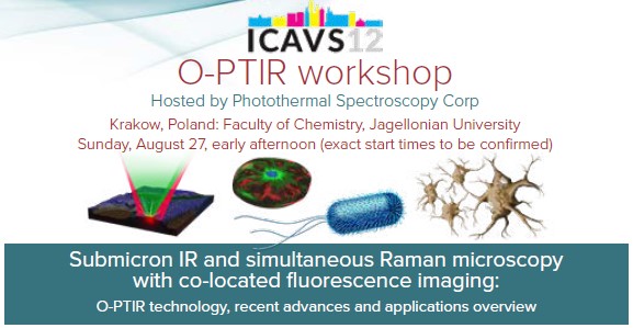 mkansiz5's tweet photo. Announcing our in-person (and online) O-PTIR Workshop at @ICAVS12 in Krakow, Poland on Sun 27th  Aug. We'll have 3 well-known academic speakers to talk about their  O-PTIR results, demos &amp; tours. Register here: https://t.co/Zrh7sIaGsJ
Program details: https://t.co/YiTv2tVFgE https://t.co/9hT1U5YLrz