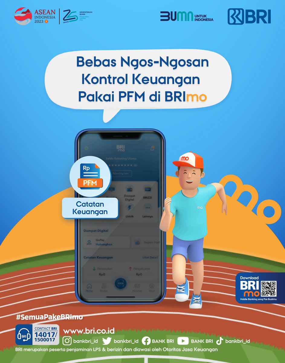 Sobat BRI, yuk pake Personal Financial Management (PFM) di BRImo biar bisa cek semua pendapatan&amp;pengeluaran kamu yang udah tercatat otomatis. Download BRImo sekarang di App Store, Google Play dan Huawei AppGallery. 
#BRI #BRImo #SemuaPakeBRImo #SatuNusaSatuBRImo