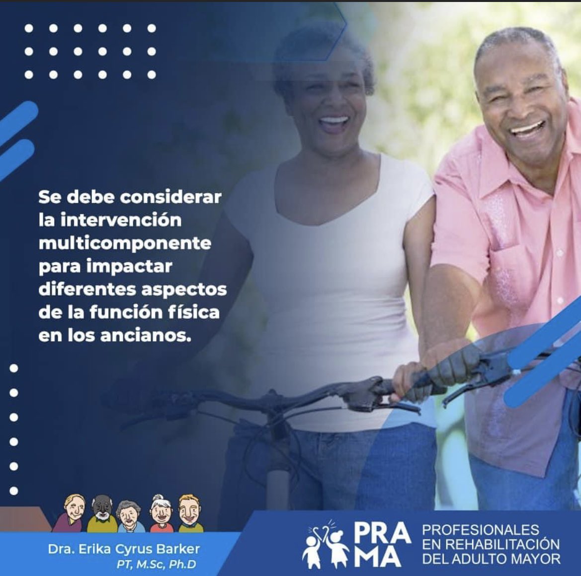 ErikaCyrus's tweet image. El ejercicio físico en personas mayores señala que los programas de ejercicio #multicomponente con una media de duración de 12 semanas producen una mejora en la fuerza, el equilibrio, la agilidad, la flexibilidad y la resistencia de las personas mayores. 
#fisioterapia