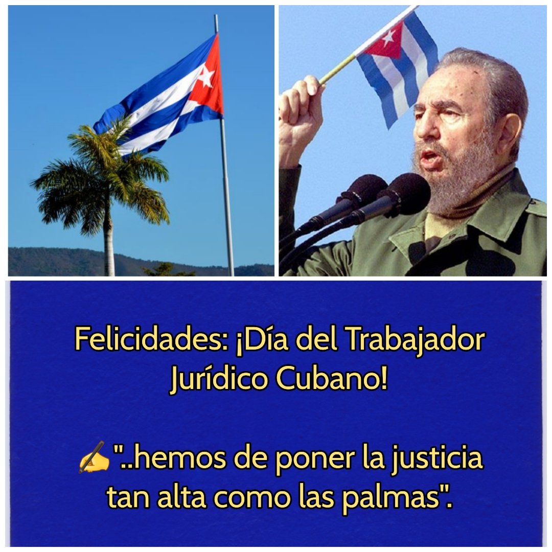 Buenos días 🇨🇺 #CaféMartiano
¡Día del Trabajador Jurídico Cubano!

Felicidades ⚖️ a los "hombres de virtud y de honor”.

✍️ "sólo se salva y perdura lo justo”. 

“El verdadero orden es el que se basa en la libertad, en el respeto y en la justicia, y no en la fuerza”. Fidel

#Cuba