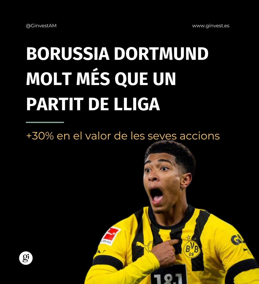 GinvestAM's tweet photo. 🇩🇪 💸 Pot una entitat com el Borussia valdre un 30% més o un 30% menys pel simple de fet de tenir una Bundesliga més en el seu palmarès?

 BORUSSIA DORTMUND, molt més que un partit de lliga 👇 https://t.co/2GVbrKTm9c