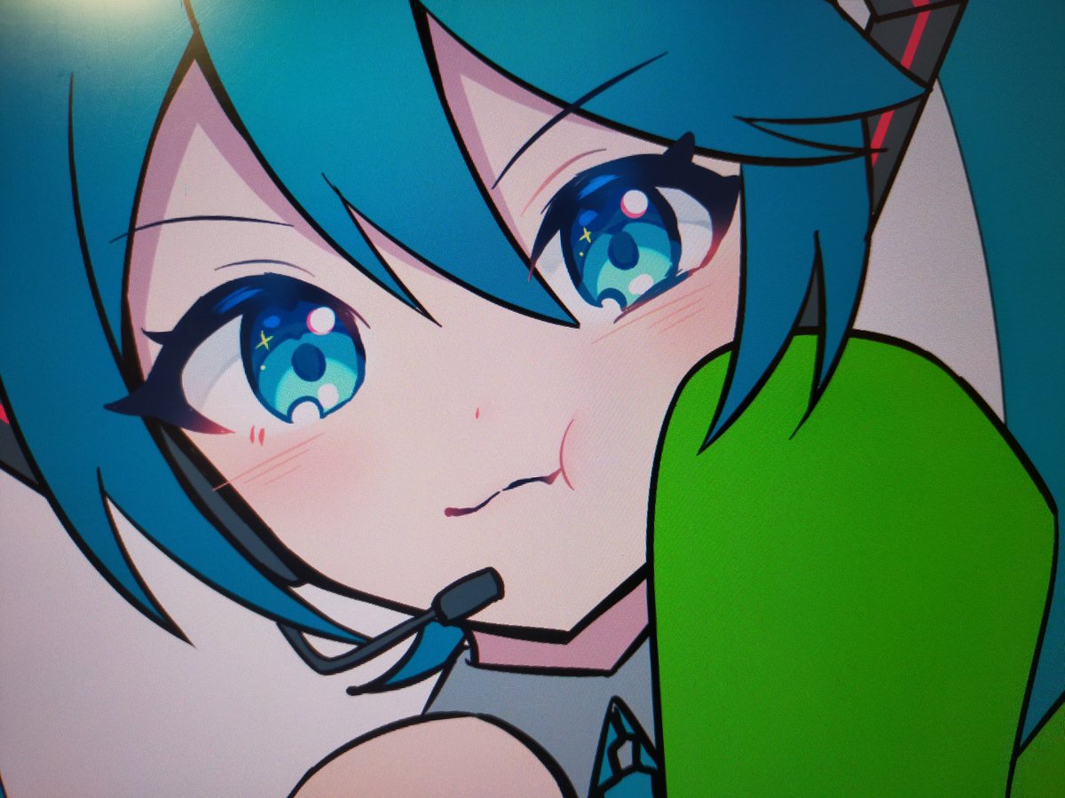 初音ミク 「ムギュ」|もにた*のイラスト