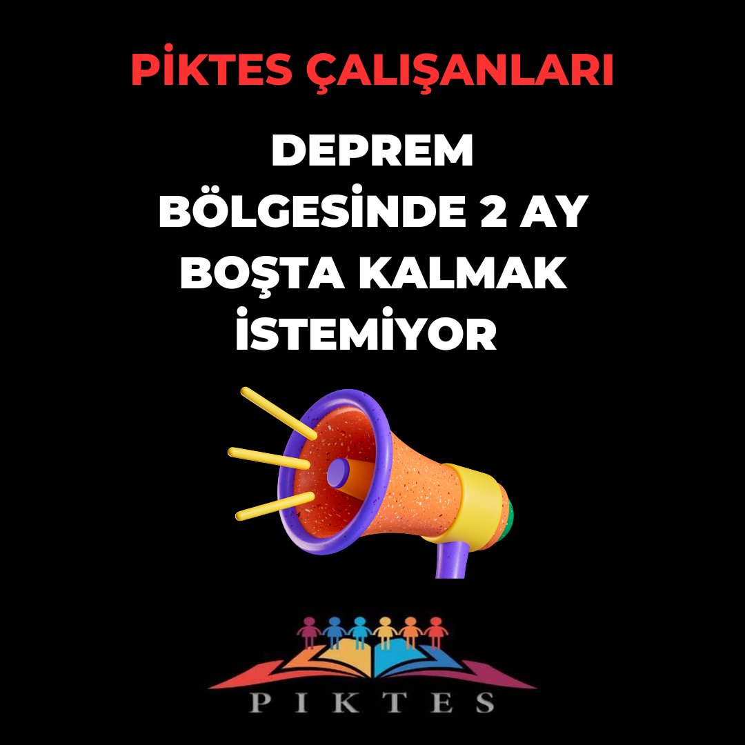 Milli Eğitim Bakanlığına bağlı okullarda görev yapan kapsam dışında bırakılan #Piktes Taşeron işçiler artık çözüm bekliyor
Piktes Çalısanları 2 ay boşta kalmak istemiyor

#piktesboştakalmasın

<a href="/RTErdogan/">Recep Tayyip Erdoğan</a> <a href="/iletisim/">T.C. İletişim Başkanlığı</a> <a href="/RTEdijital/">Erdoğan Dijital Medya</a> <a href="/Yusuf__Tekin/">Yusuf Tekin</a> <a href="/isikhanvedat/">Prof. Dr. Vedat Işıkhan</a> @ErbakanFatih