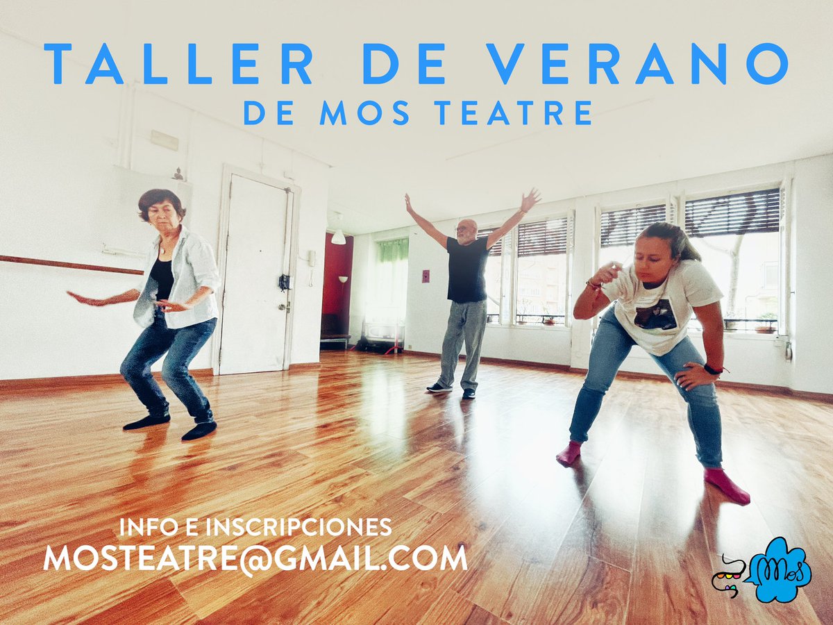 mosteatre's tweet photo. Abrimos inscripciones para el TALLER DE TEATRO DE VERANO ☀️de Mos Teatre. Expresaremos, reiremos, nos divertiremos y nos moveremos. 

Todos los martes de julio en València. 

📩Info e inscripciones en mosteatre@gmail.com https://t.co/12nGeNUX7C