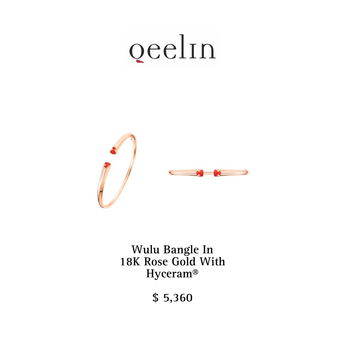 Correction :

Qeelin Jewellery Wulu Bangle Bracelet In 18K Rose Gold With Hyceram® $5,360

i’m so sorry all 🙏🏻