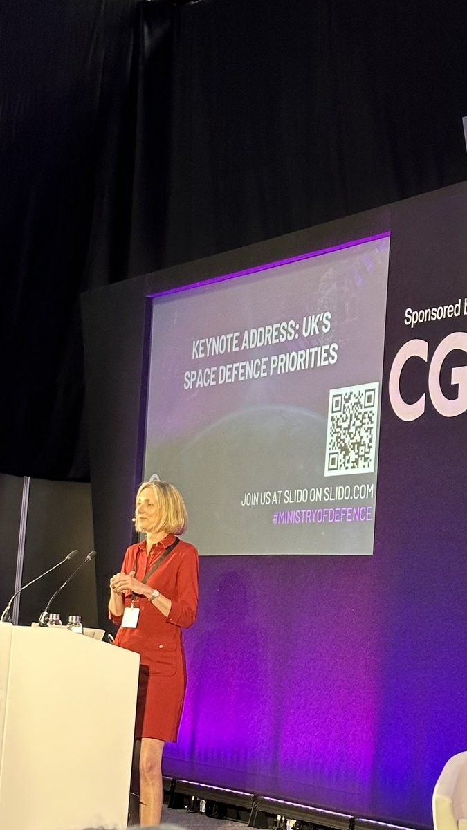 KristaMitchy's tweet image. Starting the more defence-focussed discussion is Natalie Moore from MoD with the UK’s space defence priorities. Amongst the importance of partnerships, the growth of Space Command, can we all just have a moment for.. (next tweet..) 
#SpaceCommExpo2023