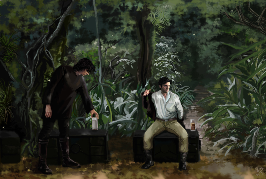 KasiopeaArt's tweet image. Scene VII part 2 (the jungle makes me miss the Millenium Falcon already, I should change the location of this base to... idk Tatooine? Geonosis? Maybe Lothal. Well, too late, we are on Ajan Kloss, my mistake😄)